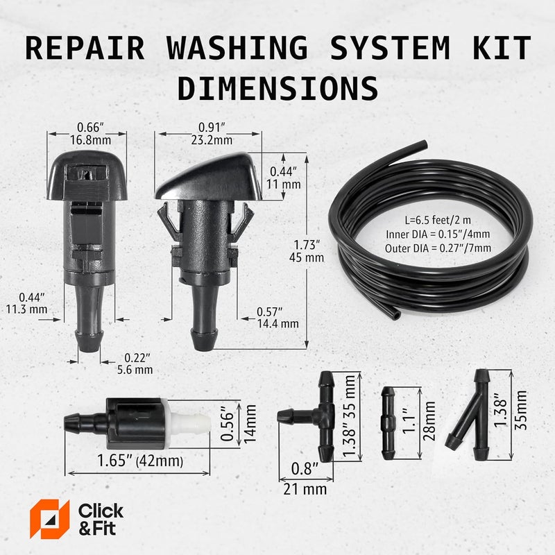 Click&Fit Windshield Washer Nozzles Repair Kit compatible with Hyundai Elantra Sonata Santa Fe,Tucson, Kia Sorento Soul Sportage Forte – Wiper washer sprayers replaces 98630-2K100 98630-3J000 - Image 4